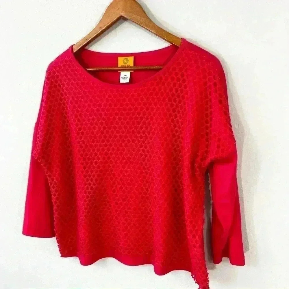 Ruby Rd petite red-orange top - Picture 2 of 4